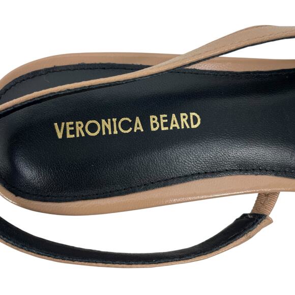 Veronica Beard Cecile Leather Cap Toe Slingback Pump Black Tan Size 8M - Picture 11 of 12